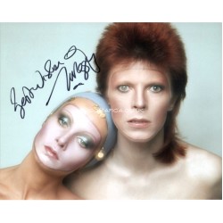 Twiggy genuine signed authentic autograph David Bowie photo