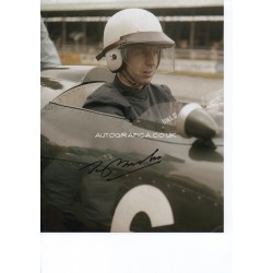 Tony Brooks F1 Vanwall signed genuine signature autograph photo