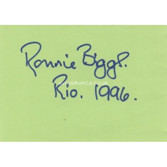 Ronnie Biggs Great Train Robbery authentic genuine signed page