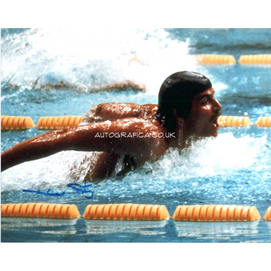 Mark Spitz Olympic swimming champion signed genuine signature photo