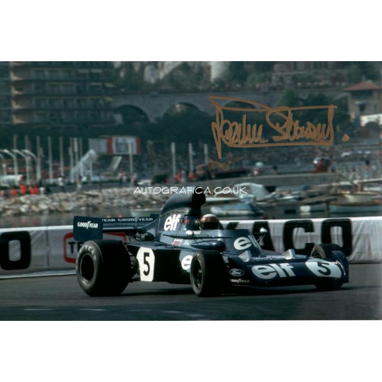 Jackie Stewart F1 Tyrrell world champion signed genuine signature photo COA AFTAL UACC