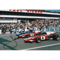 Jackie Stewart Ickx Tyrrell Ford signed genuine signature authentic photo