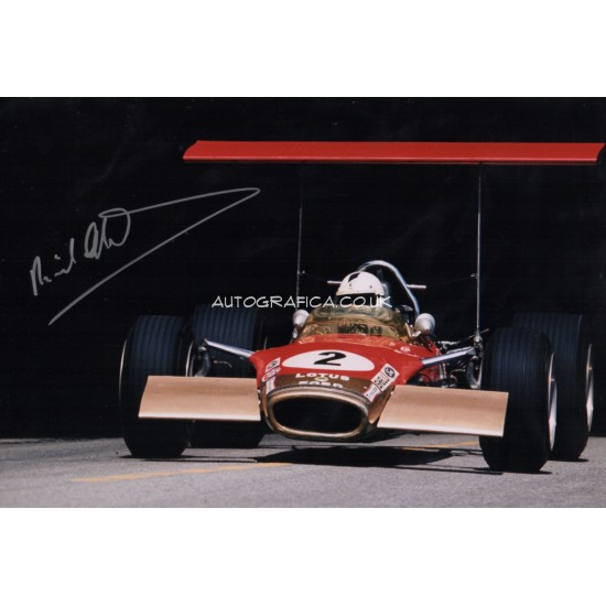 Richard Attwood Lotus Ford 49 signed genuine signature authentic photo