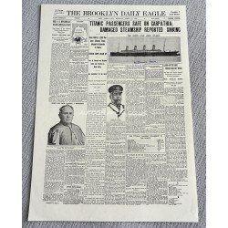 RMS Titanic Millvina Dean Repro newspaper page authentic genuine signed
