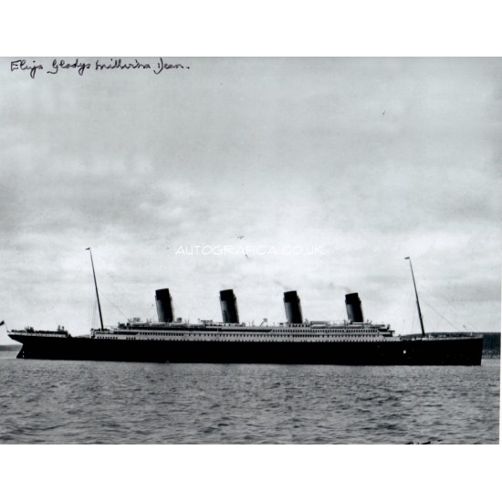 RMS Titanic Millvina Dean photo authentic genuine signed UACC