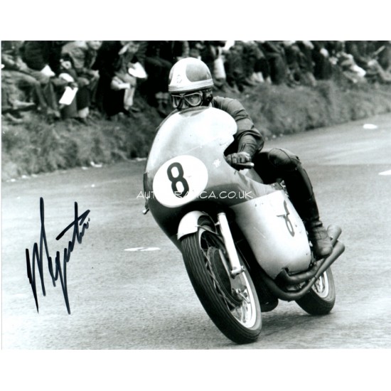 Giacomo Agostini MV IOM TT authentic autograph signed photo UACC