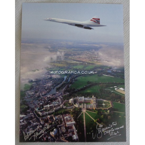 Concorde Mike Bannister Adrian Meredith authentic signed autograph photo