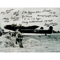 WW2 Halifax Bomber Veteran genuine authentic multi signed photo 