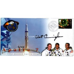 Walt Cunningham Apollo 7 genuine signed authentic signature FDC COA