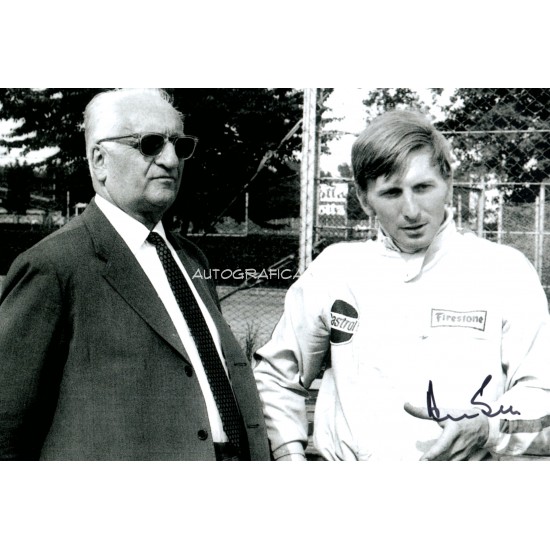 Derek Bell Enzo Ferrari genuine signed authentic signature photo AFTAL