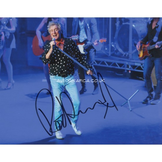 Rod Stewart music signed authentic signature large photo COA UACC
