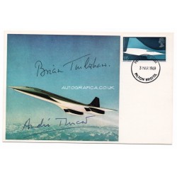 Concorde Andre Turcat Trubshaw signed authentic genuine signature COA UACC