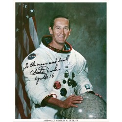 Charlie Duke Apollo 12 genuine signed autograph signed photo COA UACC