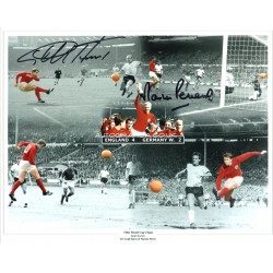 Geoff Hurst Martin Peters signed autograph photo authentic COA AFTAL