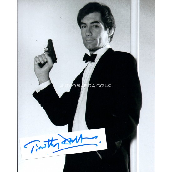 Timothy Dalton James Bond genuine authentic autograph signed signature + photo.