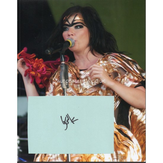 Bjork music genuine authentic autograph signed signature + photo.