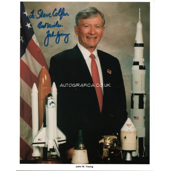 John Young Apollo Gemini genuine authentic autograph signed signature litho.
