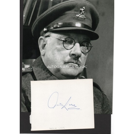 Arthur Lowe Dads Army autograph genuine authentic signature + photo