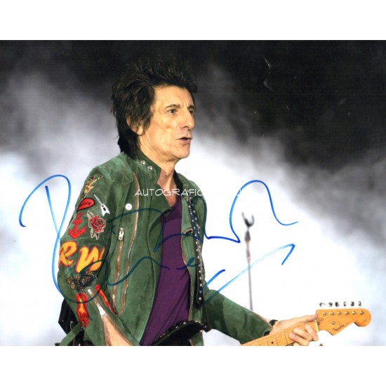 Ronnie Wood Rolling Stones genuine authentic autograph signed signature photo.
