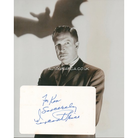 Vincent Price Horror genuine authentic autograph signed signature + photo.