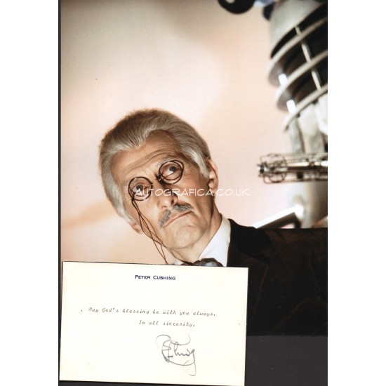 Peter Cushing Horror genuine authentic autograph signed signature + photo.
