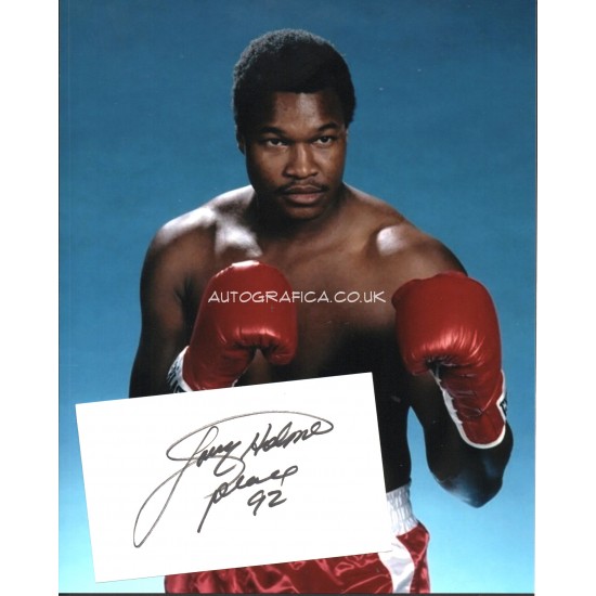 Larry Holmes boxing genuine authentic autograph signed signature + photo.