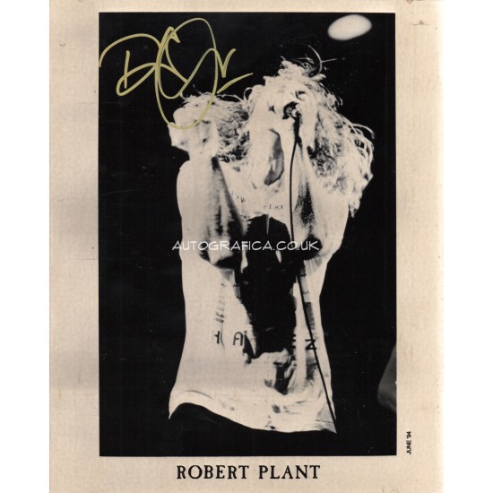 Robert Plant Led Zeppelin genuine authentic autograph signed signature photo.