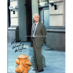 Leslie Nielsen genuine authentic autograph signed signature photo.
