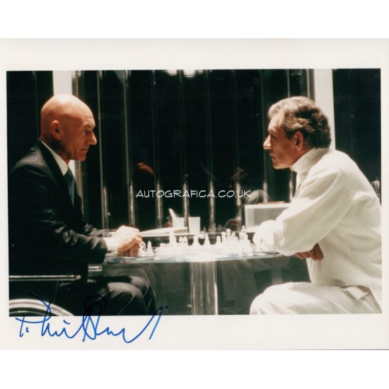 Patrick Stewart X-Men genuine authentic autograph signed signature photo.