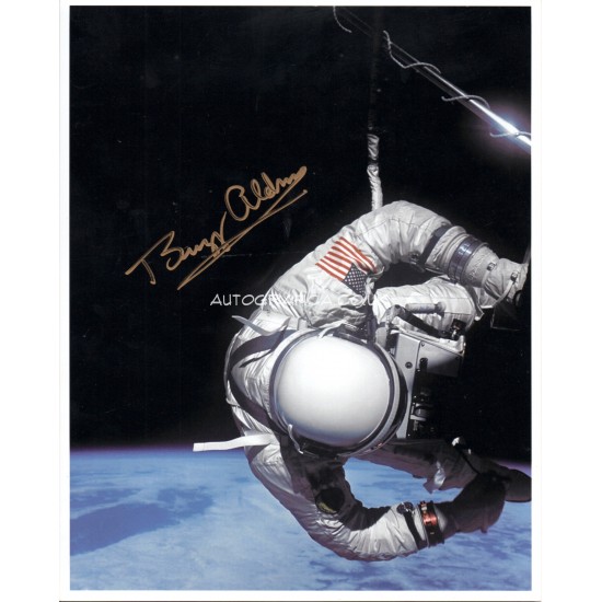 Buzz Aldrin Gemini genuine authentic autograph signed signature photo.