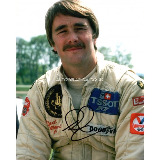 Nigel Mansell F1 genuine authentic autograph signed signature photo.