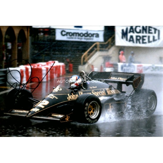 Nigel Mansell F1 Lotus genuine authentic autograph signed signature photo.