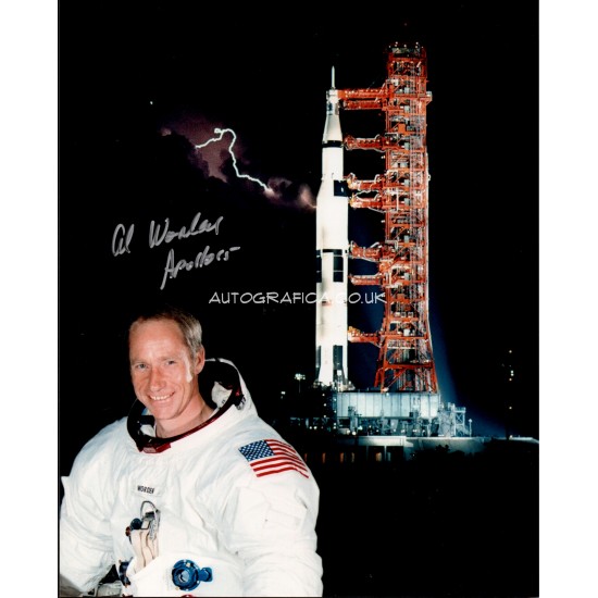 Al Worden Apollo genuine authentic autograph signed signature photo.