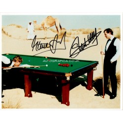 Stephen Hendry Steve Davis snooker genuine authentic autograph signed photo.