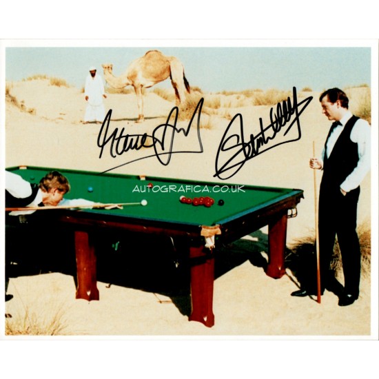 Stephen Hendry Steve Davis snooker genuine authentic autograph signed photo.