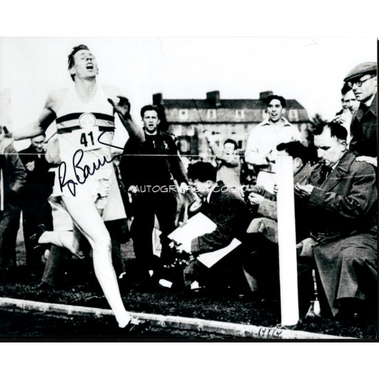 Roger Bannister 4 min Mile genuine authentic autograph signed photo.