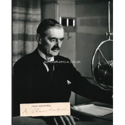 Neville Chamberlain PM genuine authentic autograph signed signature + photo.