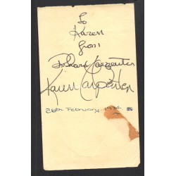 The Carpenters Richard & Karen genuine authentic autograph signed signatures