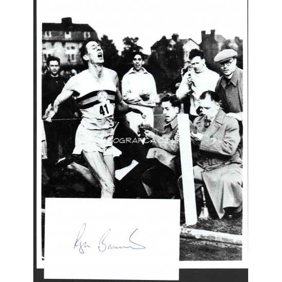 Roger Bannister 4 min mile genuine authentic autograph signed signature + photo.