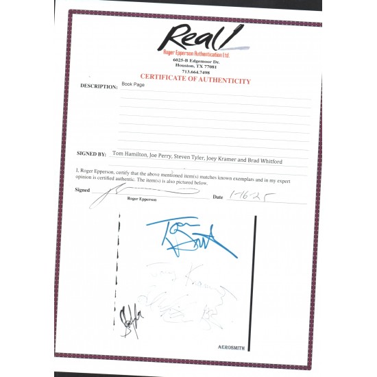 Aerosmith music genuine authentic autograph signed signature photo.