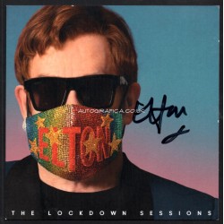Elton John Lockdown genuine authentic autograph signed signature art card.