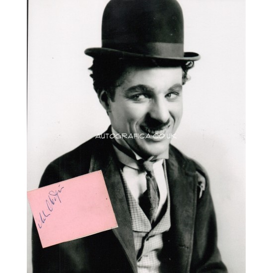 Charlie Chaplin genuine authentic autograph signed signature photo.