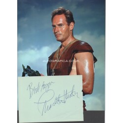 Charlton Heston genuine authentic autograph signed signature + photo.