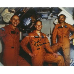 Jack Lousma with Skylab crew authentic signed photo.