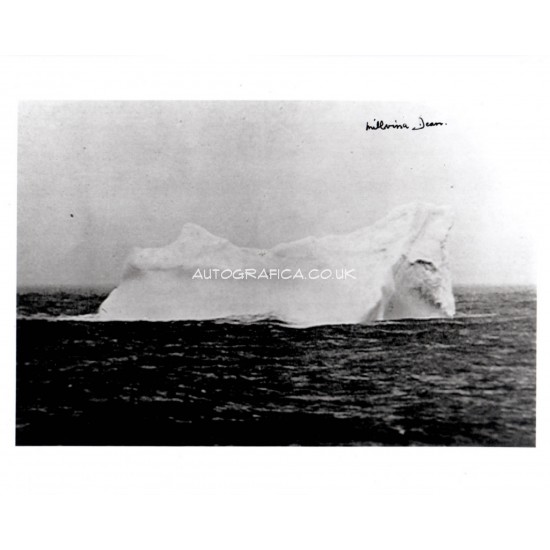RMS Titanic signed autograph iceberg photo by Survivor Millvina