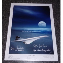 Concorde large multi captain genuine signed authentic signature photo