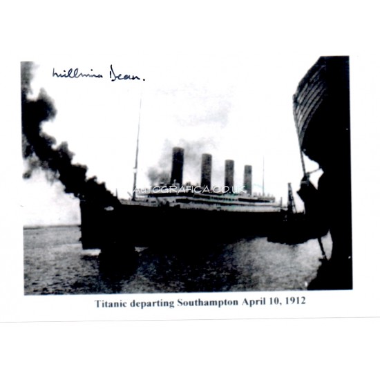 RMS Titanic authentic signed genuine autograph photo by Survivor Millvina Dean