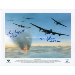 Crew signed Lancaster 617 Sqn signed authentic autograph photo