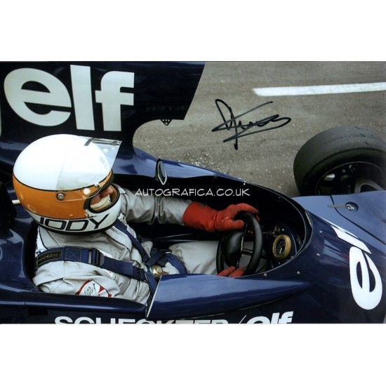 Jody Scheckter Tyrrell F1 signed authentic autograph photo