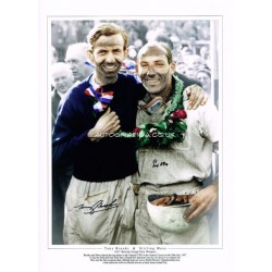 Stirling Moss Tony Brooks F1 Vanwall genuine authentic autograph signed photo